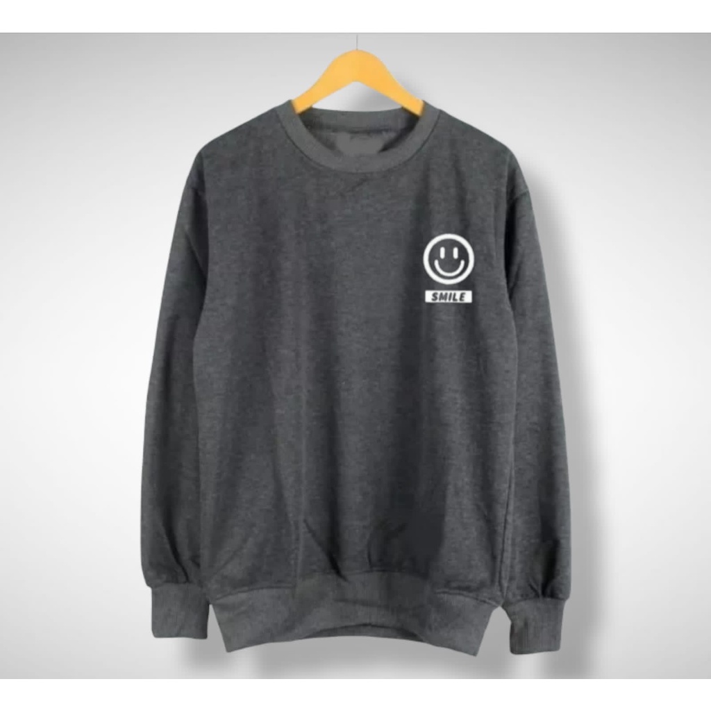 CREWNECK BASIC LOGO SMILE JUMBO/OVERSIZE PRIA - WANITA