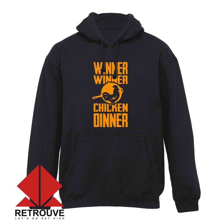 Hoodie Winner Winner Chicken Dinner-Hitam