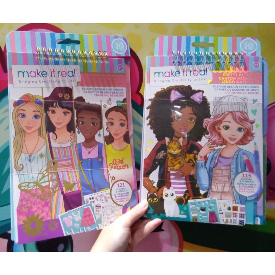 

Sale Mainan: Make It Real Fashion Design Sketchbook Pretty Kitty Original
