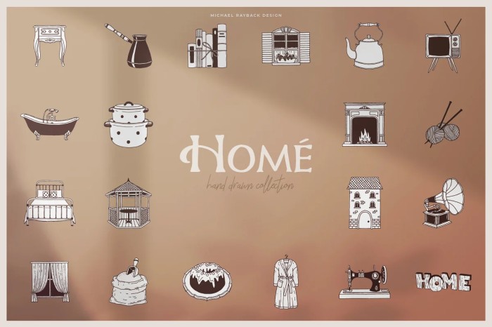 100 Hand Drawn Elements Home - Vector Designs