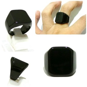 cincin titanium fullblack ring cincin hitam polos