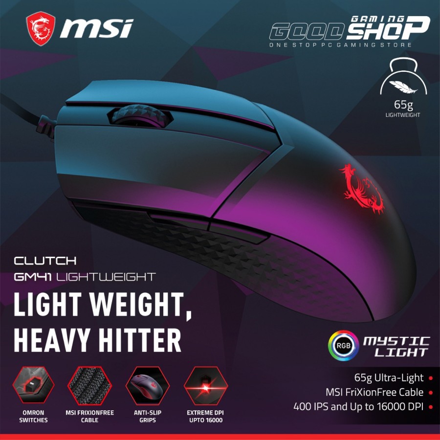 MSI Clutch GM41 Lightweight - Gaming Mouse