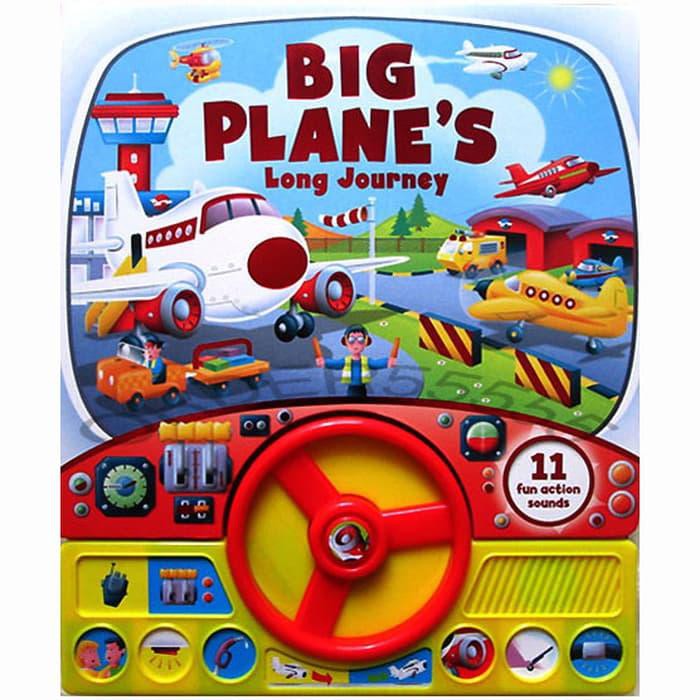 ( Buku Import ) Big Plane's Long Journey Sound Board Book with Steering Wheel