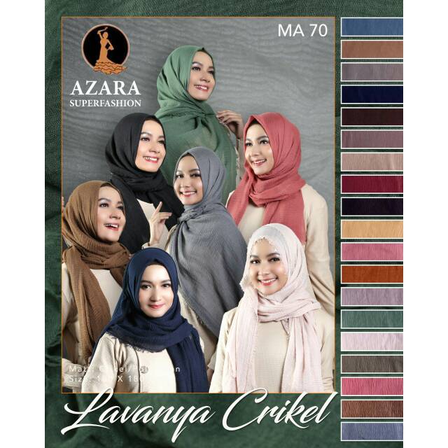 [100x180cm] 10pcs Hijab Pashmina Arab LAVANYA CRINKLE by Azara