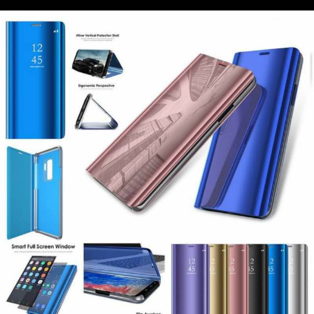 Hardcase clear mirror Samsung A10S standing cover case Sam A10S flip cover mirror Samsung A10S