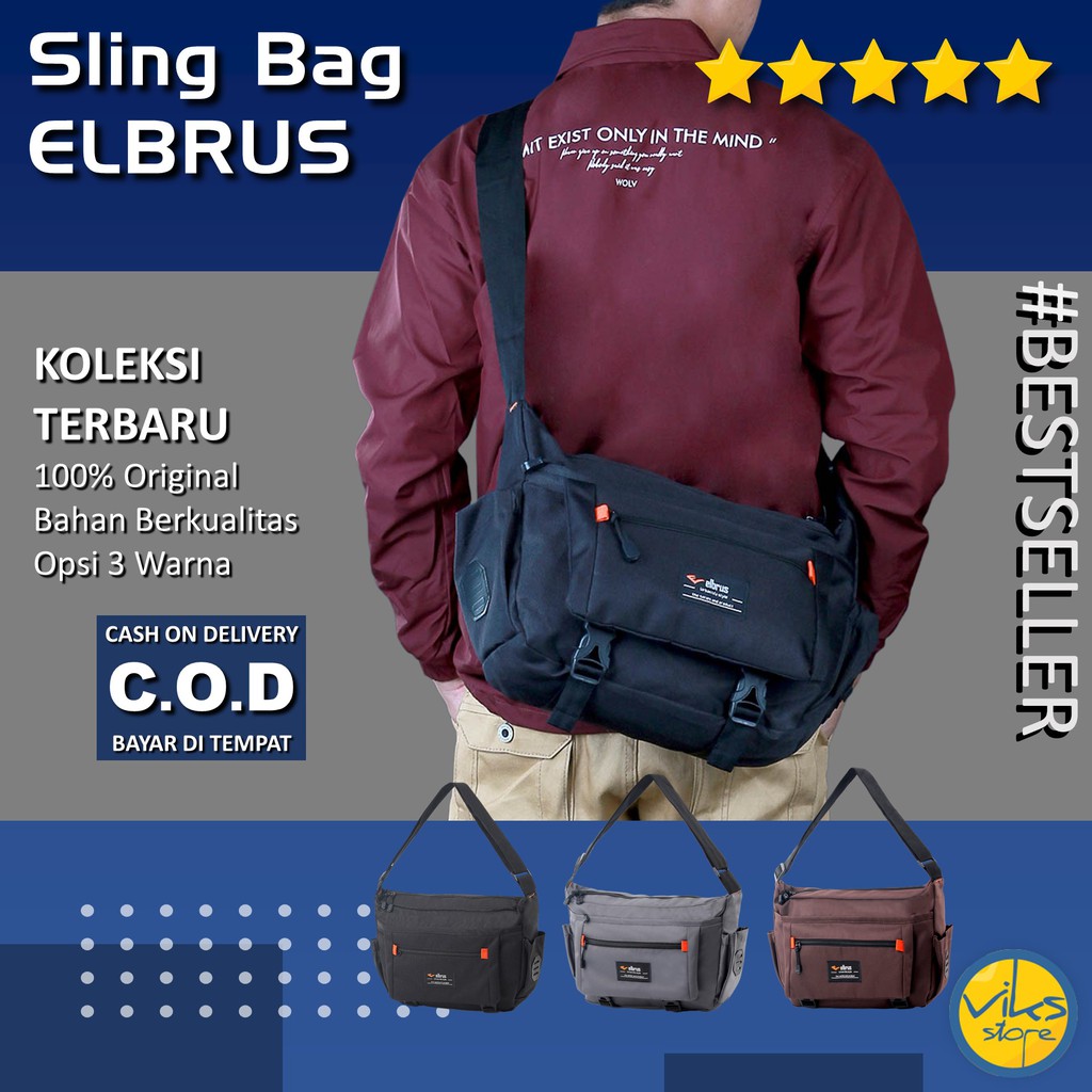  Tas  Selempang Pria Cowok  Elbrus Original Slingbag Tas  