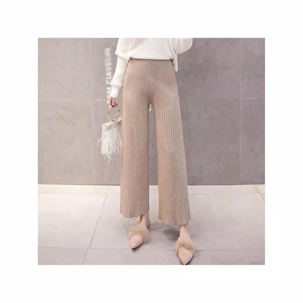 1KG MUAT 4PCS | CELANA KULOT RAJUT PREMIUM KNIT PANTS HITS OOTD SELEBGRAM FASHION GROSIR MURAH