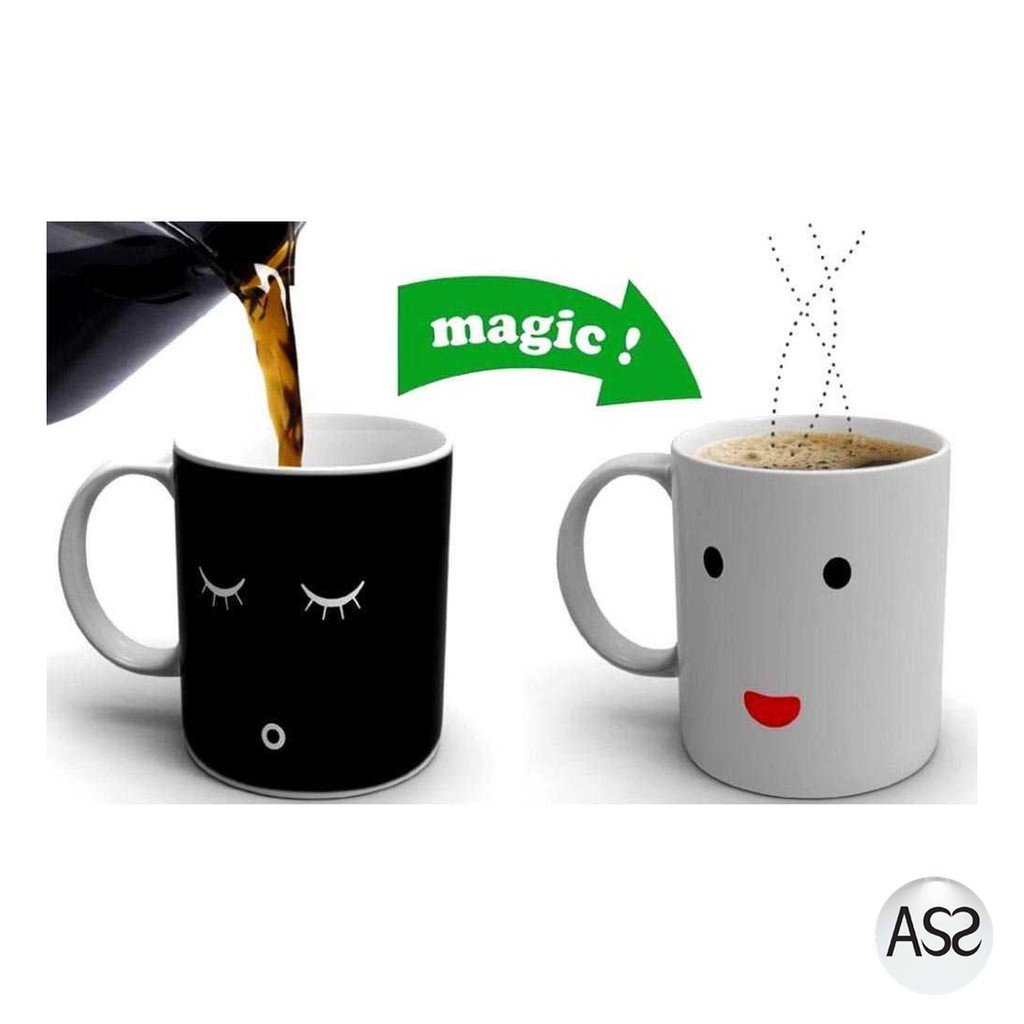 ASS Shop - Color Changing Magic Mug Cangkir Sensitif Suhu Motif Smile Face - Y-03