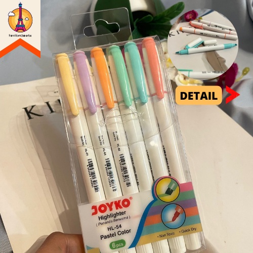 

Highlighter Joyko 6 Warna Pastel HL-54 Stabilo 2 Sisi Murah Bagus Imut Highlighter Fancy Best Gift Present For Birthday Event Souvenir Alat Tulis Kantor Sekolah Ready Grosir Kado Ulang Tahun READY COD