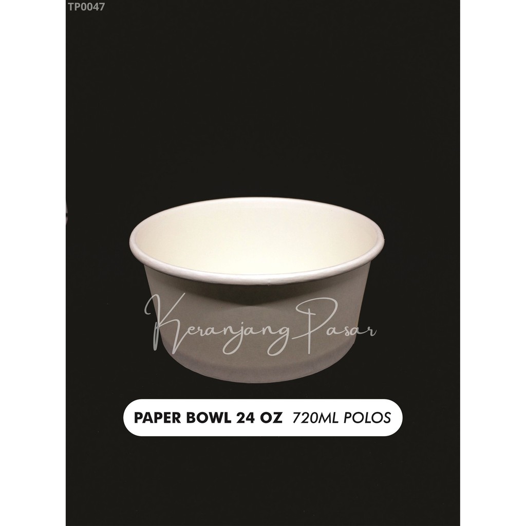 Paper Bowl / Mangkok Kertas 24 oz (720 ml) Tanpa Lid/Tutup (25pcs)