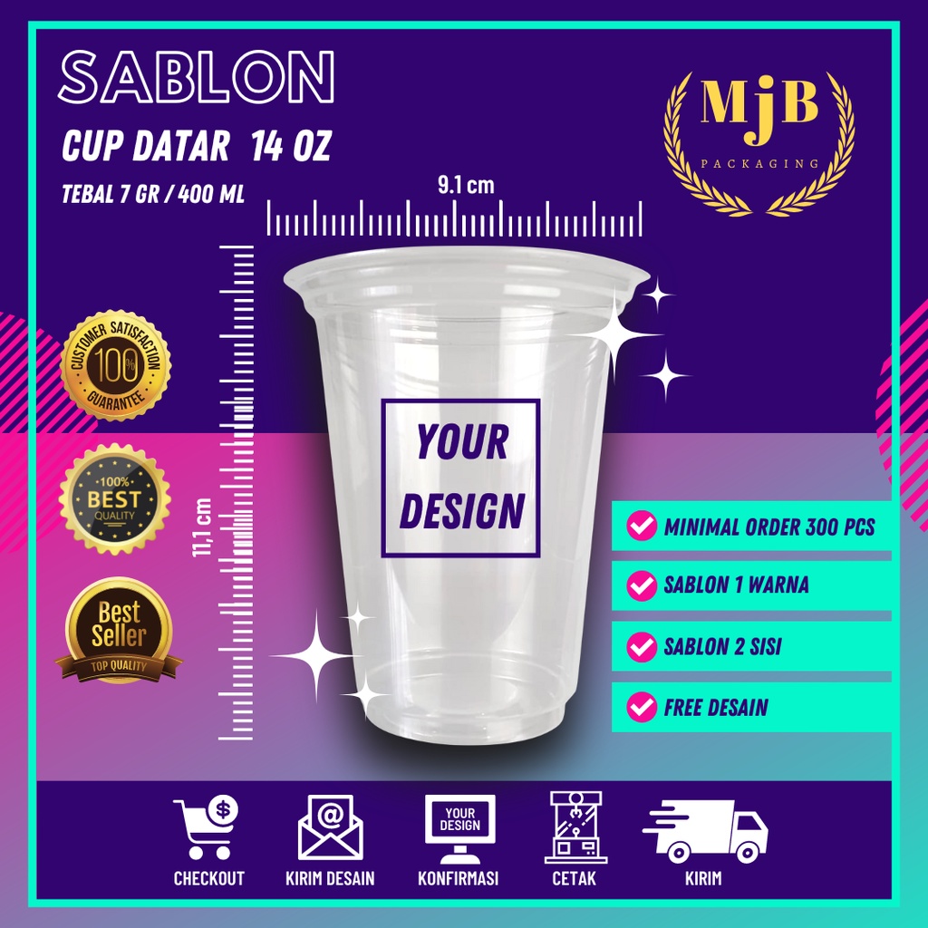 Jual Sablon Cup Datar 14 Oz Gelas Plastik 400 Ml Cup Minuman Minimal Order 300 Pcs Shopee 8321