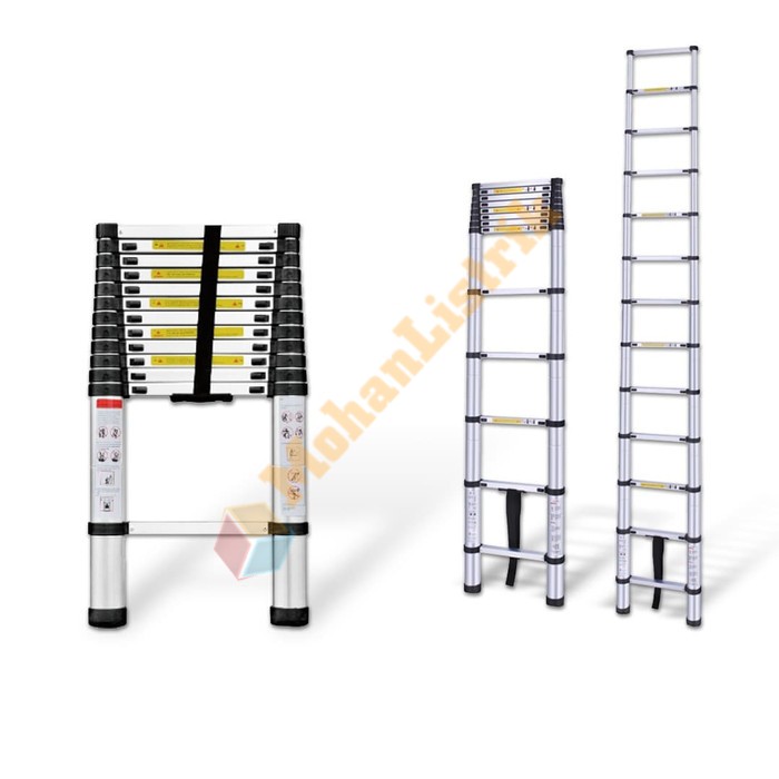 Tangga Lipat Aluminium Teleskopik 6M 6 Meter Single Telescopic Ladder Single