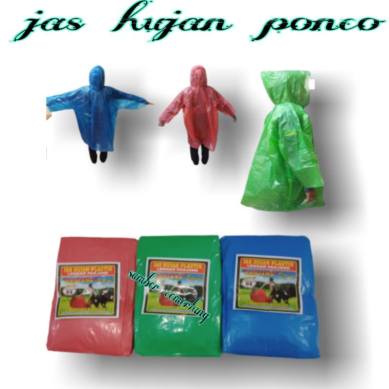 jas hujan plastik ponco tebal