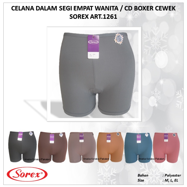 12 Pcs CD Sorex 1261 Short Super Soft | Celana Dalam Sorex 1261 Wanita Dewasa Stretch | Sguna Grosir Lusinan