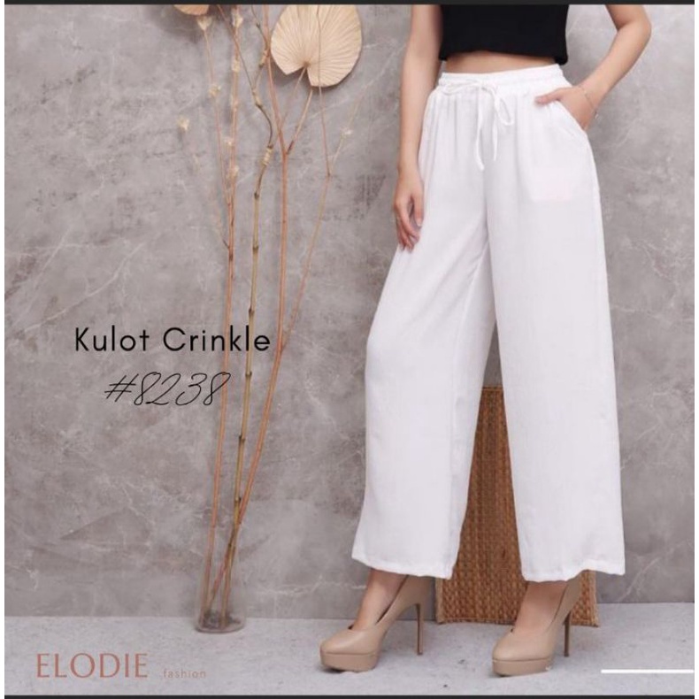 Kulot Crinkle Linen Wanita Premium - Celana Kulot Linen Panjang Wanita - Basic Linen Crinkle Wanita ala Korea