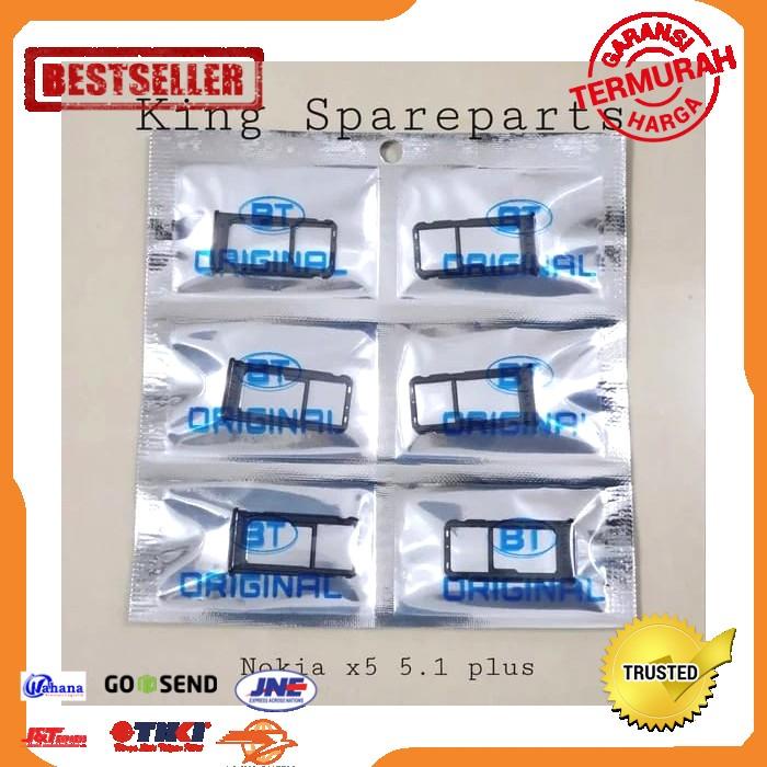 SPAREPART HP SIMLOCK SIMTRAY SLOT TEMPAT KARTU SIM CARD NOKIA X5 5.1 PLUS ORIGINAL TERLENGKAP