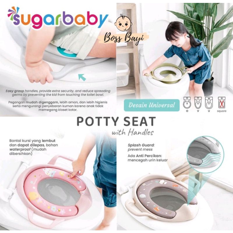 SUGAR BABY - Potty Seat with Handles / Dudukan Closet untuk Anak 12m+