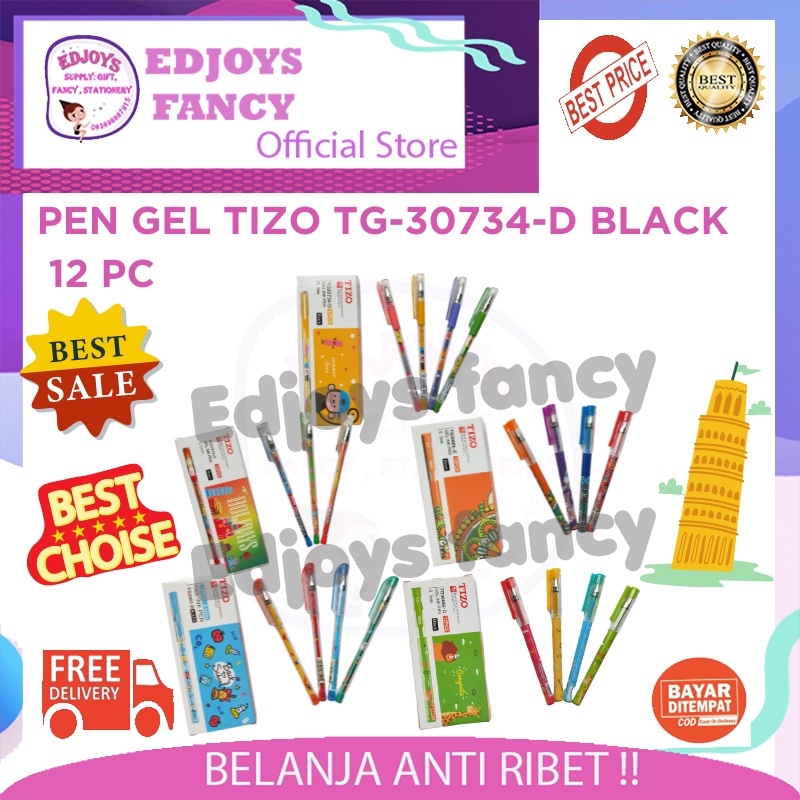

Tizo Pen gel Pulpen gel Pena gel Ballpen gel tizo isi 12pc cute fancy berbagai varian