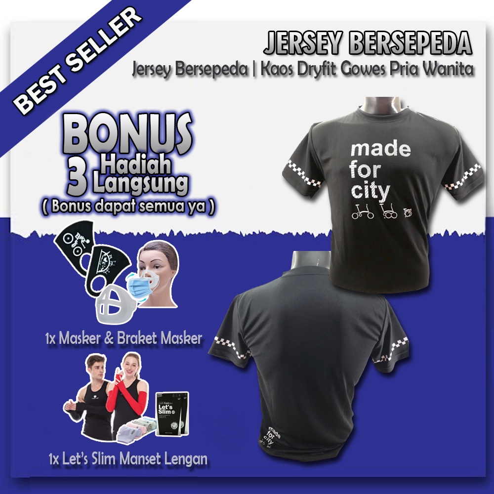 Kaos Jersey Sepeda Lipat Pria Wanita Kaos DryFit Baju Jersey Bersepeda