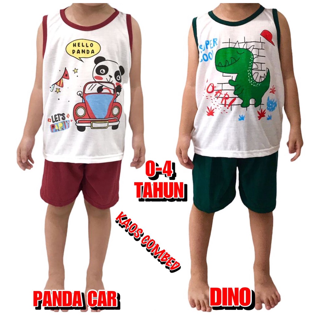 BAJU SETELAN KUNTUNG/KUTANG/SINGLET/KUTUNG SANTAI ATASAN CELANA OBLONG ANAK LAKI-LAKI/COWOK BAHAN KAOS KATUN