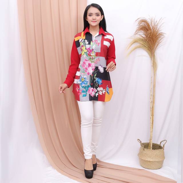 Blouse Kemeja Pop Art Flower