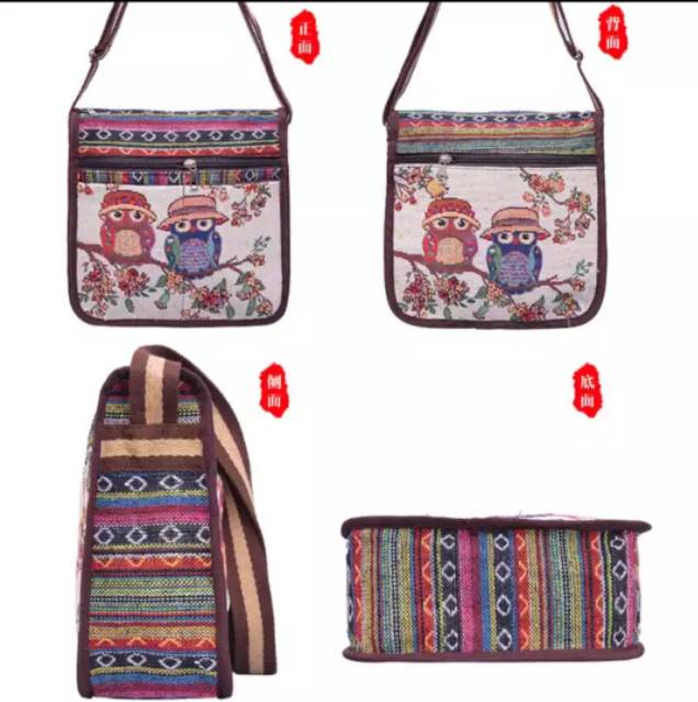 Tas selempang wanita canvas 999#