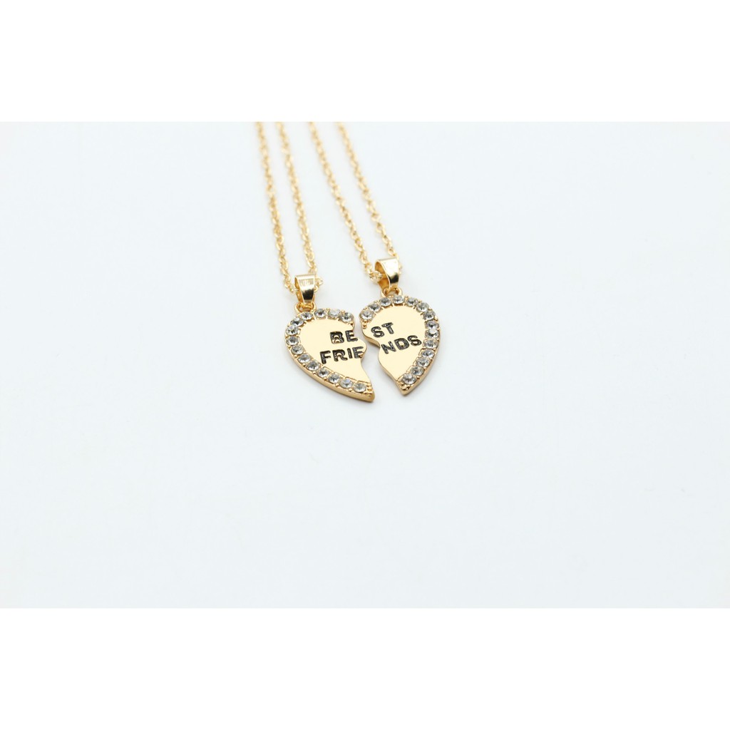 Kalung Love English Pendant Fashion Two-Piece Diamond Sahabat