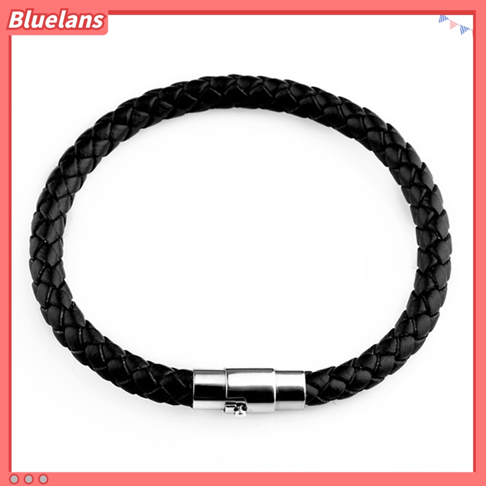 Bluelans Women Fashion Leather Rope Braided Buckle Bracelet Bangle Wrap Jewelry Gift