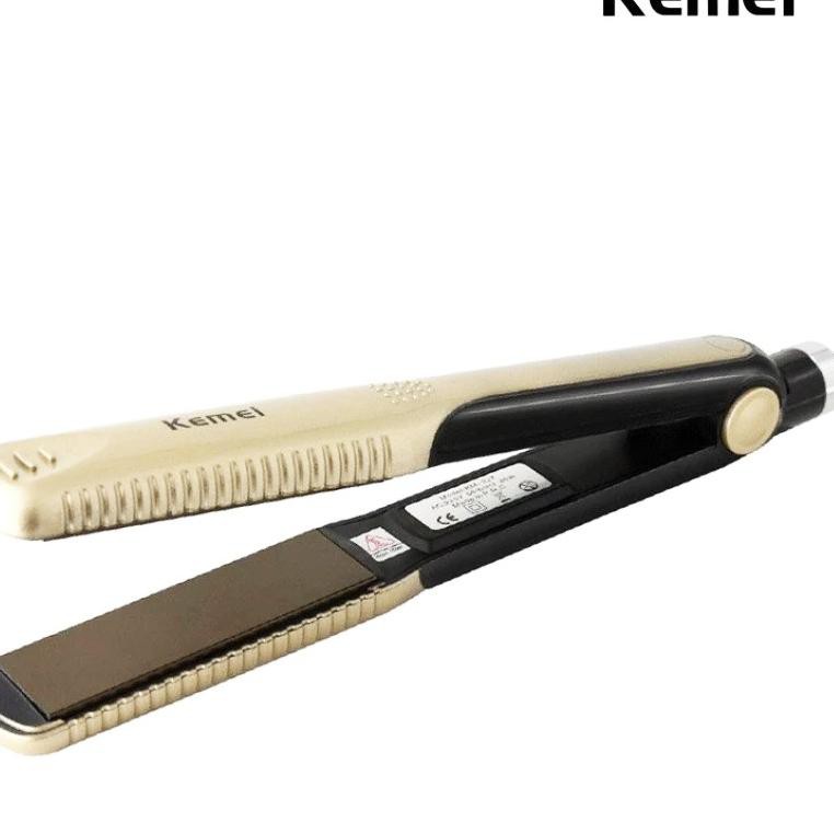 Termurah㊕ Kemei Catokan Rambut Lurus dan Keriting Kemei 327 - Gold #