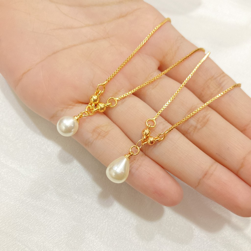 Kalung Wanita Mutiara Cantik Xuping Lapis Emas Aksesoris Perhiasan
