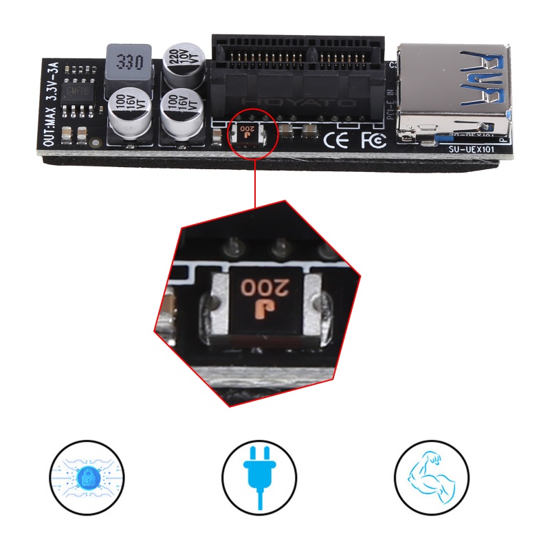 Btsg PCI-E Riser Card PCIE PCI-E Untuk Express Adapter 1X 1X USB3.0 Extender Converter