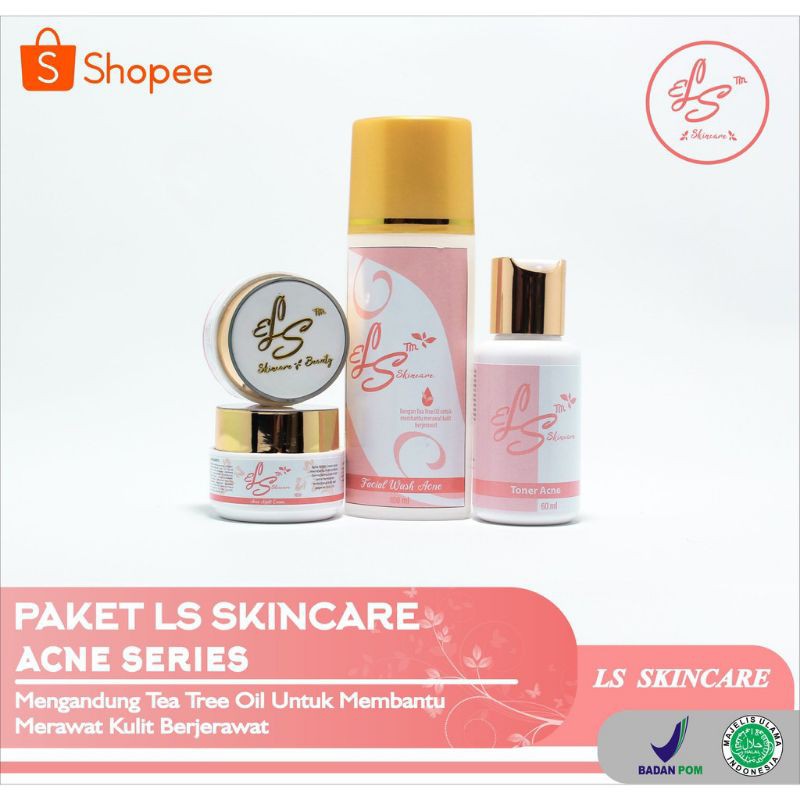 Cream Pemutih Wajah Khusus Berjerawat Skincare Acne GLOWING Beauty Kosmetik LS SKIN CARE (eLStm)