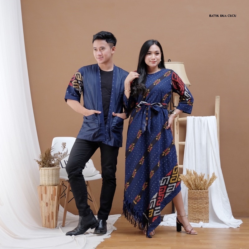 COUPLE ALANA COUPLE TENUN GAMIS LANCIP NAVI BATIK DUA CUCU || COUPLE TENUN || COUPLE SET TENUN || SE