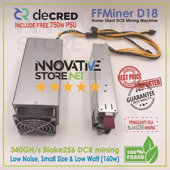 Promo Harga Murah   FFMiner D18 Decred miner 340GH/s Blake256 DCR mining BTC Bitcoin