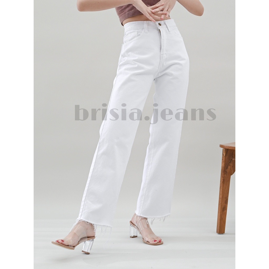 [SIZE 27-38] BELLE Unfinished Boyfriend Cullote Jeans (Highwaist) - White