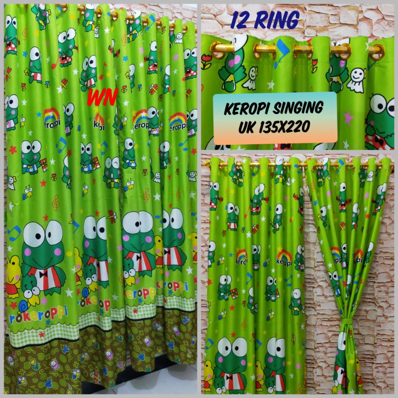 3 motif anak ready stok gorden Smokring Besar 12 Ring Tirai Smokering Homemade