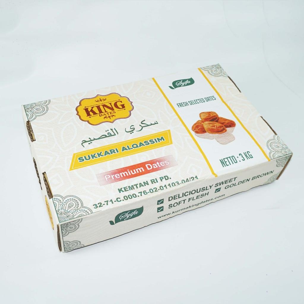 

PROMO Kurma Sukari Premium King Al Qossim 3KG Sukkary Rutab Premium Grade A Sukkari