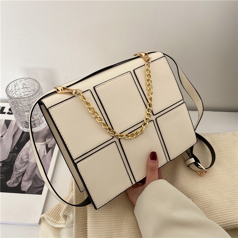 KOREAN CHIC FASHION LEATHER SLING BAG / SHOULDER BAG FASHION KOREA / TAS SELEMPANG FASHION / TAS KONDANGAN / TAS SLEMPANG IMPORT KULIT RANTAI