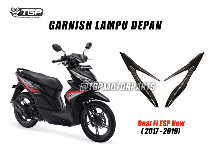 Garnish alis lampu depan honda beat TGP black chrome