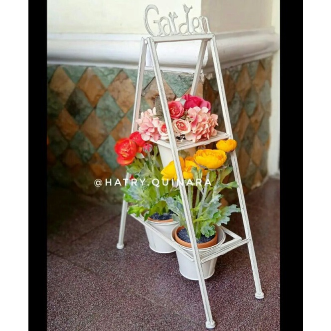 Vase kaleng vintage,  pot vintage garden, standing pot informa