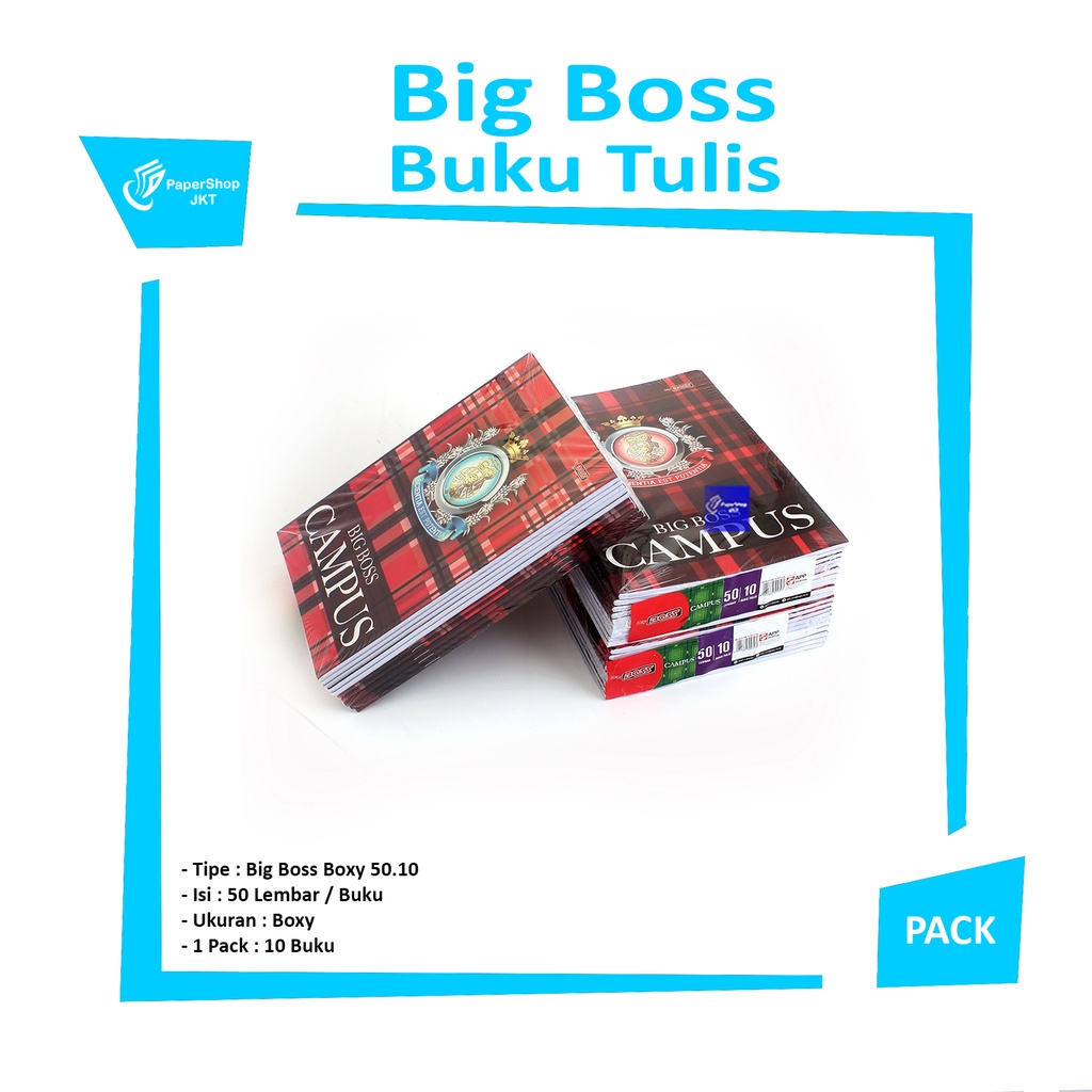 

BIG BOSS - Exercise Book - Buku Tulis Campus 50 Lembar - Pack