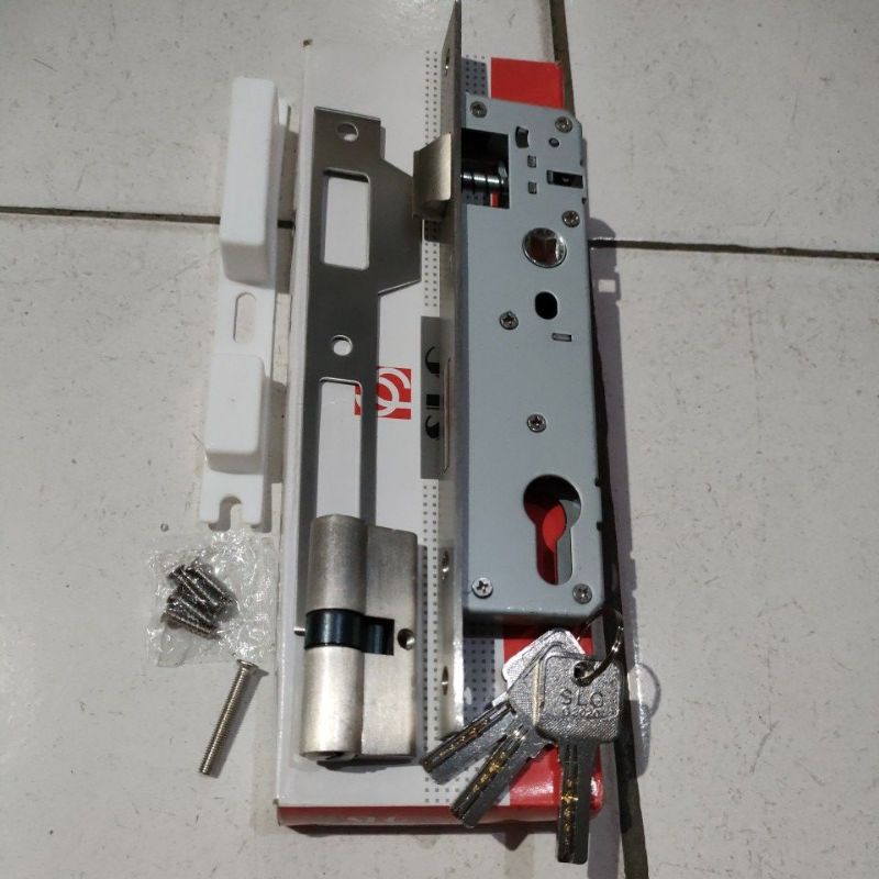 Kunci pintu aluminium bagus tebal SLG kunci pintu tralis kunci pintu tarik body kunci pintu kunci al