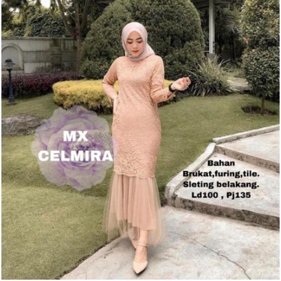 REALPICT Dress Duyung Ready Size Jumbo XXXL / Maxi Celmira Gamis Mewah Pesta Muslimah Gamis Terbaru/