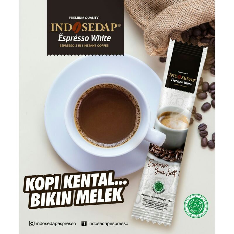 Kopi Indosedap Espresso White 1 pouch isi 6 sachet