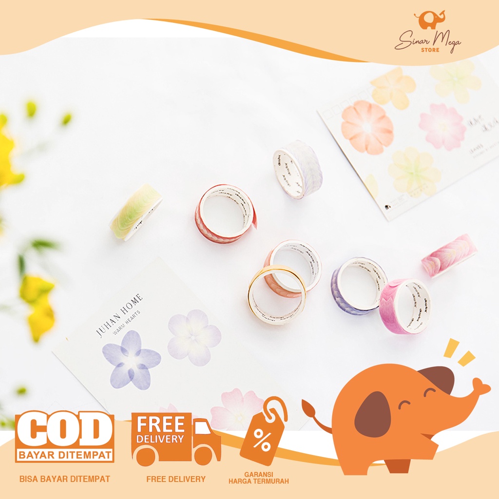 

Flower Petals 2pc Roll Deco Stickers / Sticker Stiker Motif Dekorasi Lucu Unik Murah