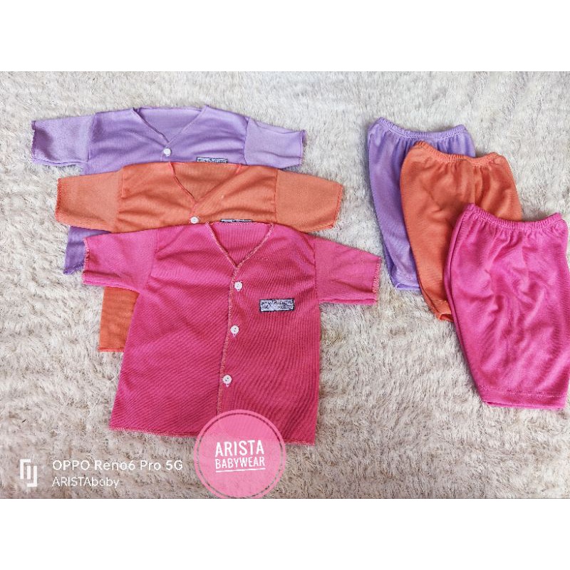 paket 18pcs/9stel baju+celana bayi SERI pink Salem ungu