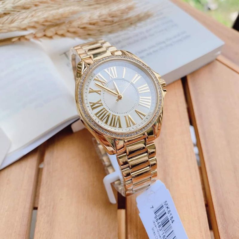 Jam Tangan Wanita Michael Kors Mk6184 Gold Diamond Original