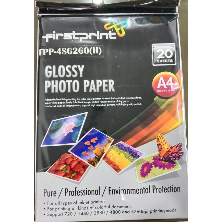 

Kertas Photo FirstPrint 260g - isi 20 sheet
