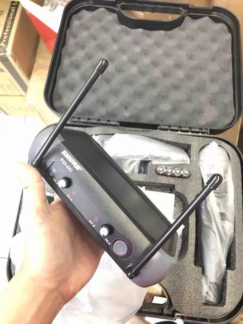 Mic wireless shure PGX-242/URD-11 mic bando+clip on Mic imam all-6