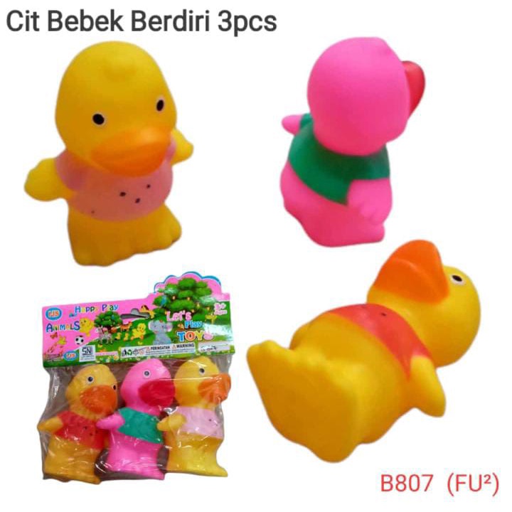 B 807 - Mainan Bayi Saat Mandi Boneka Cit Encit Bebek Berdiri isi 3 pc B807